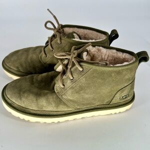 UGG Neumel Chukka Boots Olive Green Suede Sherling Lined Men’s Ankle Size 13